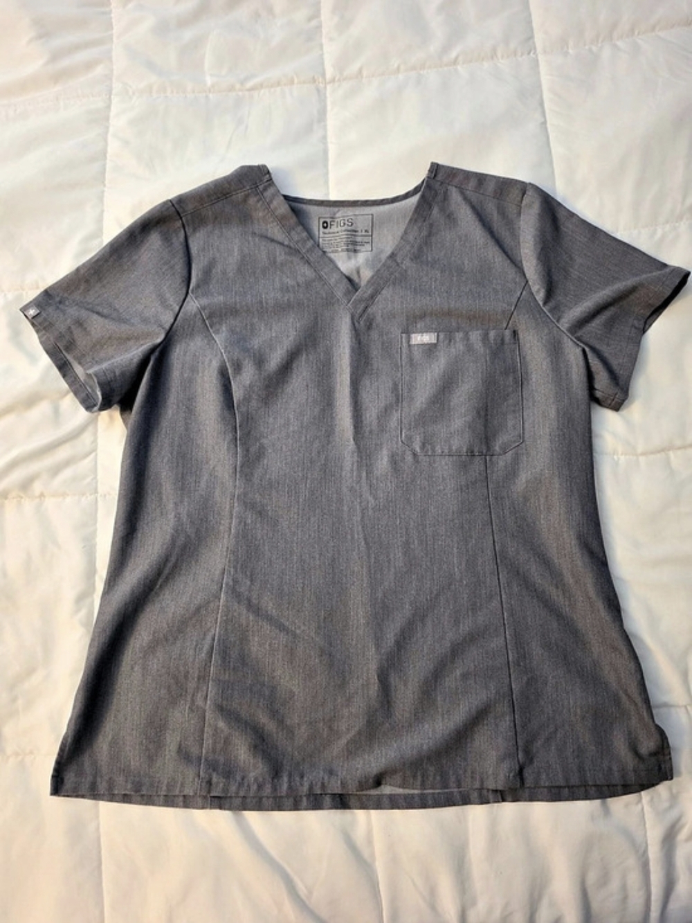 FIGS Casma Scrub Top in Gray XL